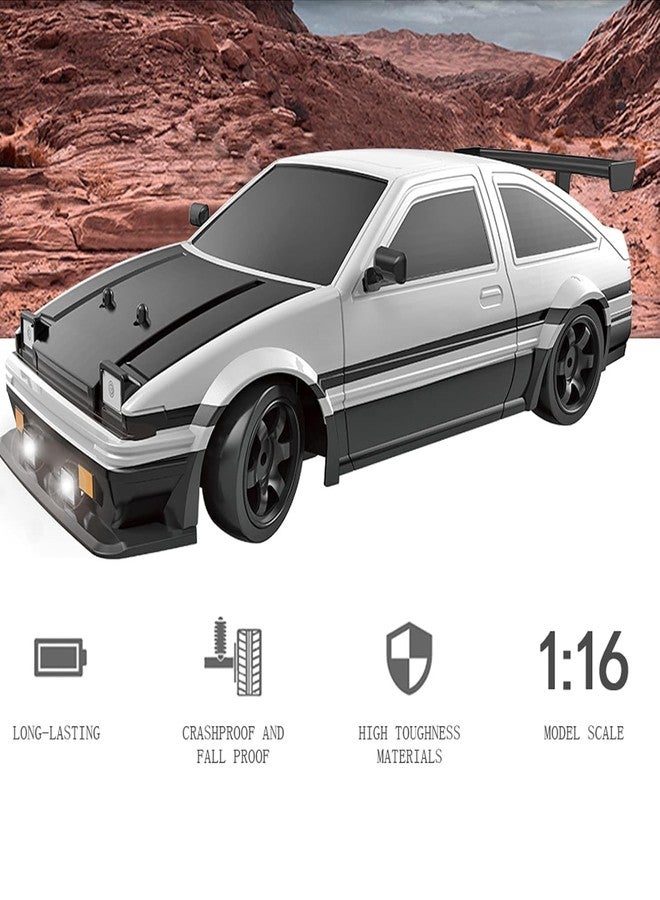 KING FORU Remote Control Car, RC Drift Car with 4 Wheel Drive, 1/16 2.4 GHz Simulated RC Drift Car Toy with 2 Sets of Tyres for Boys and Girls - Image 4